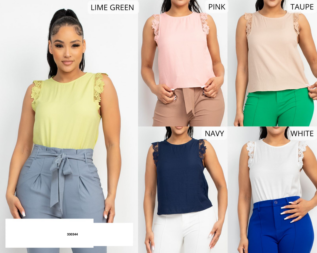 Blusa sin mangas con bordado en ambos lados