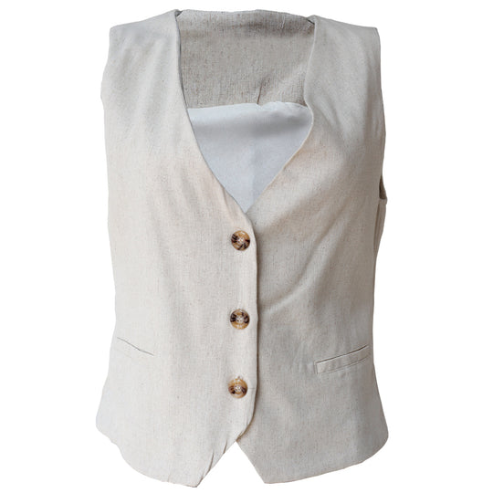 Chaleco Casual Elegante para Mujer con Botones Frontales