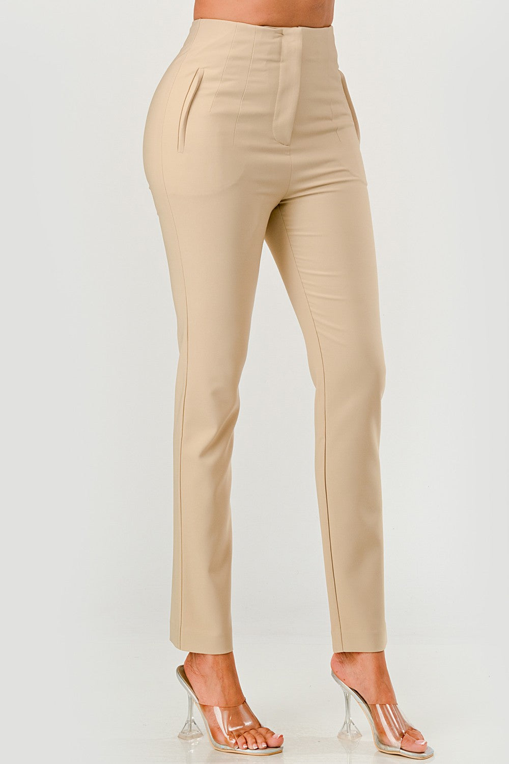 Pantalones Solidos Sin Botones