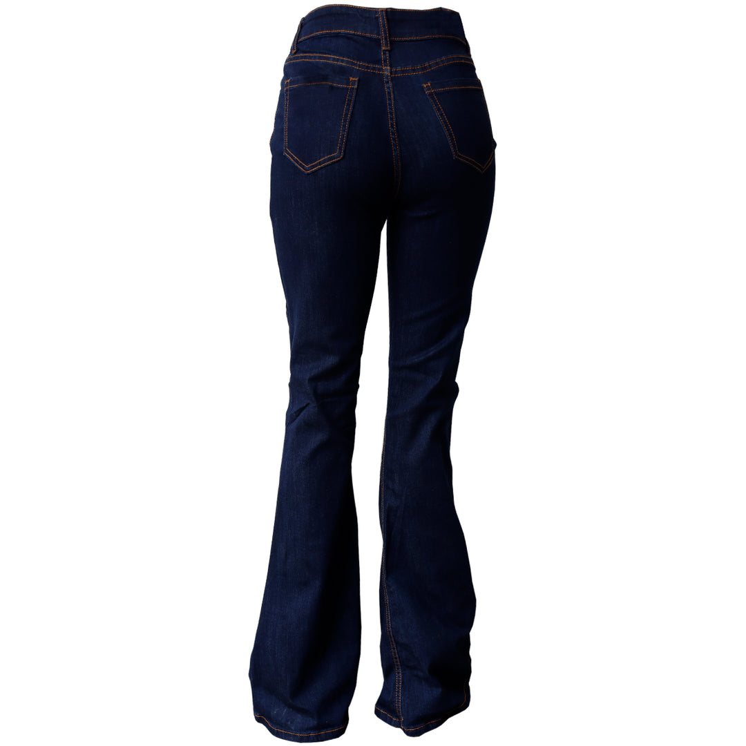 Pantalón de Mezclilla Acampanado para Mujer Tiro Alto