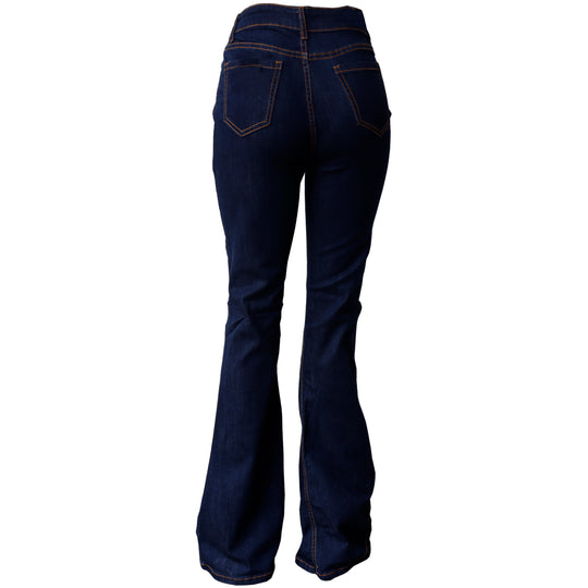 Pantalón de Mezclilla Acampanado para Mujer Tiro Alto