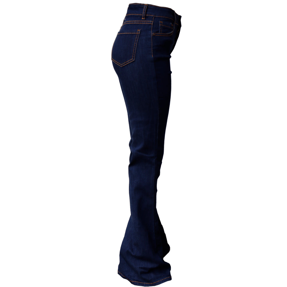 Pantalón de Mezclilla Acampanado para Mujer Tiro Alto