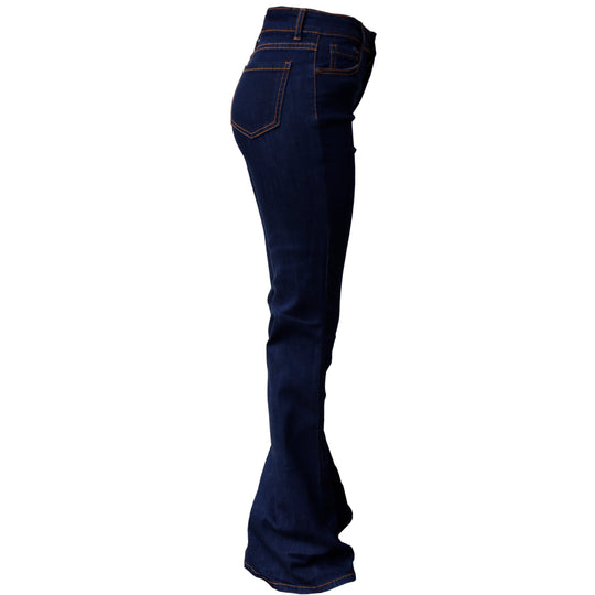 Pantalón de Mezclilla Acampanado para Mujer Tiro Alto