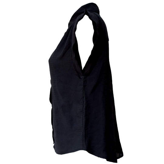 Blusa sin Mangas de Mujer con Cuello Camisero