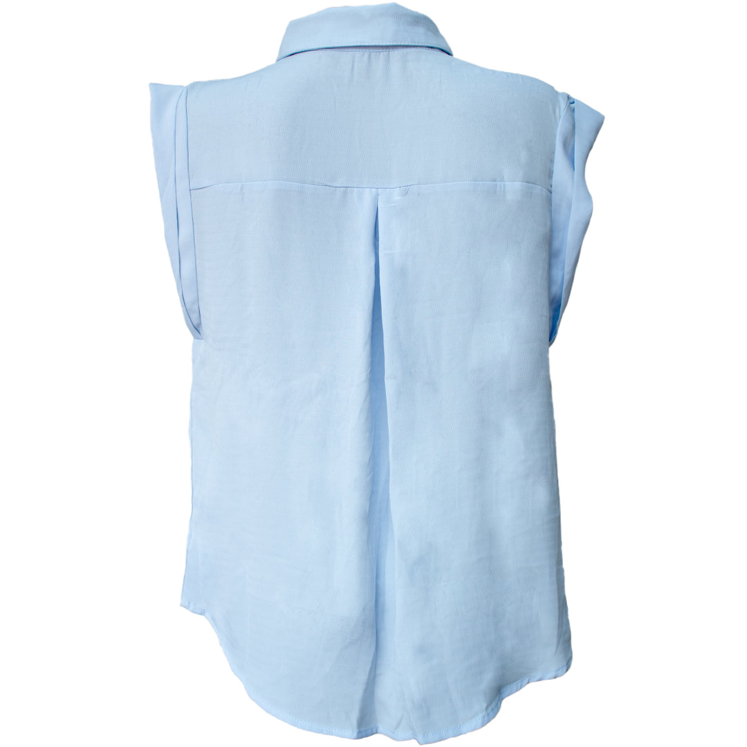 Blusa sin Mangas de Mujer con Cuello Camisero