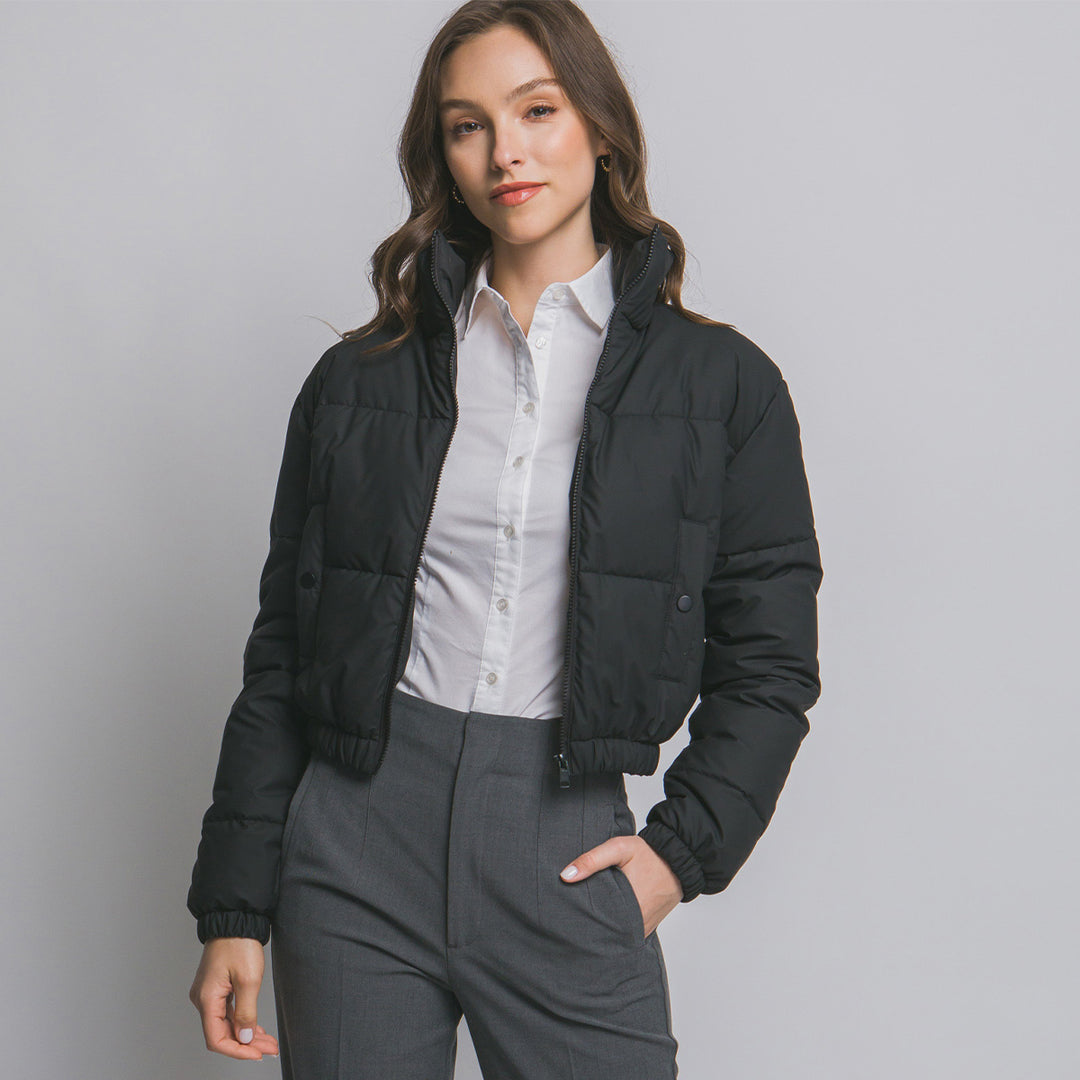 Chaqueta Acolchada Crop para Mujer