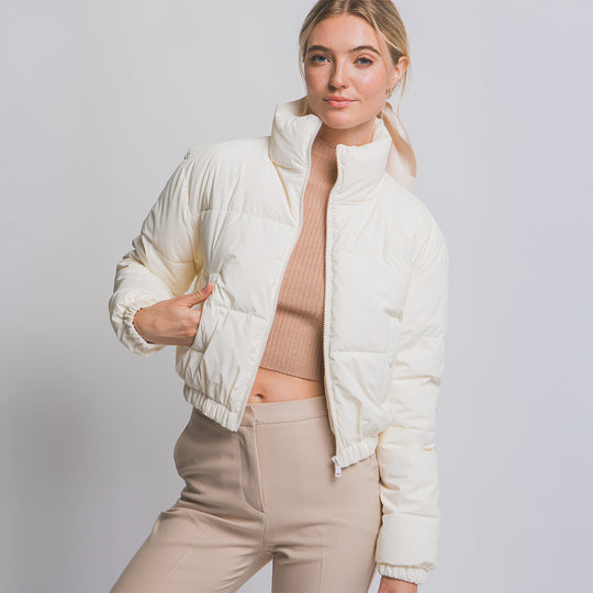 Chaqueta Acolchada Crop para Mujer