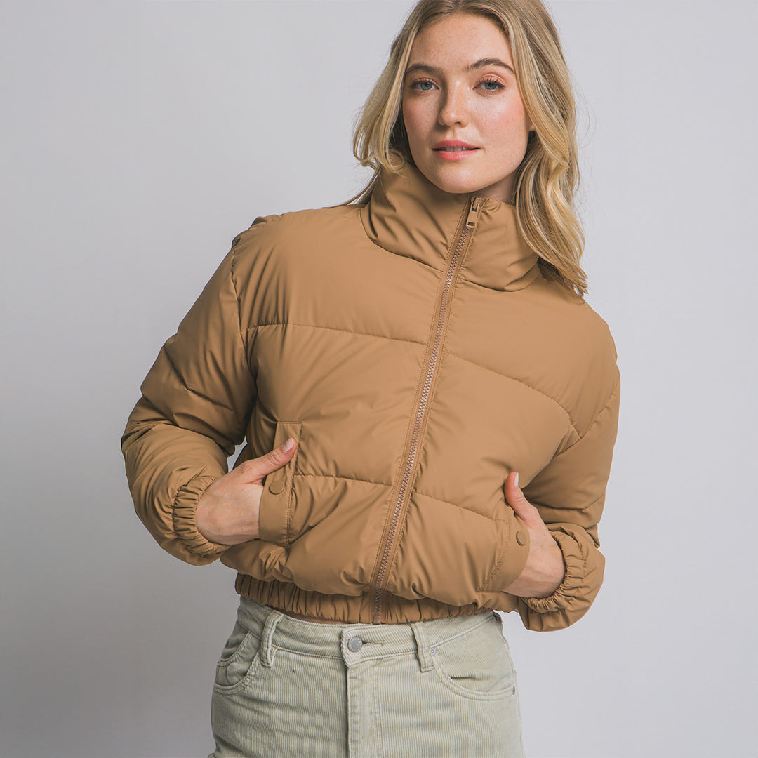 Chaqueta Acolchada Crop para Mujer