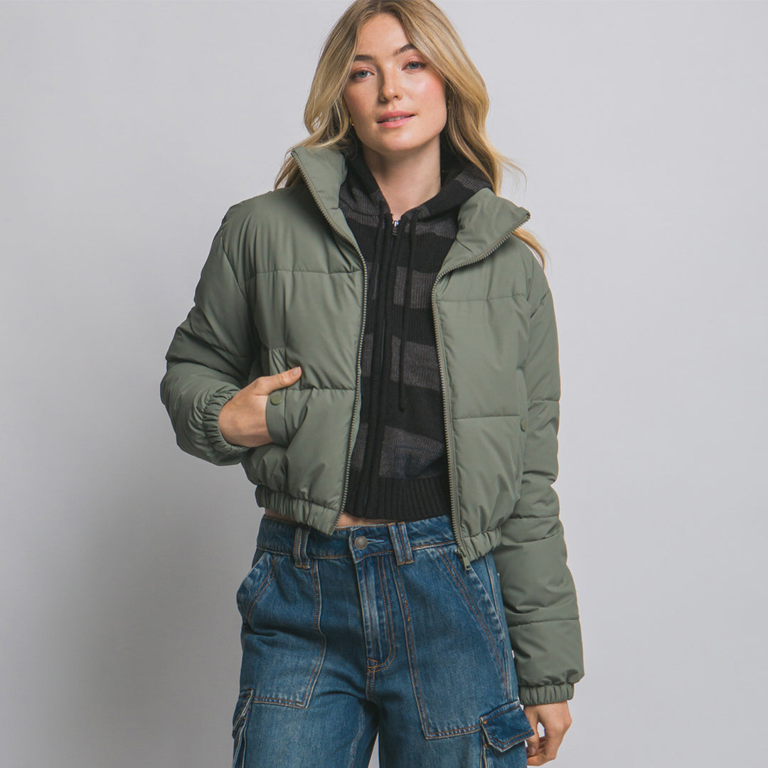 Chaqueta Acolchada Crop para Mujer