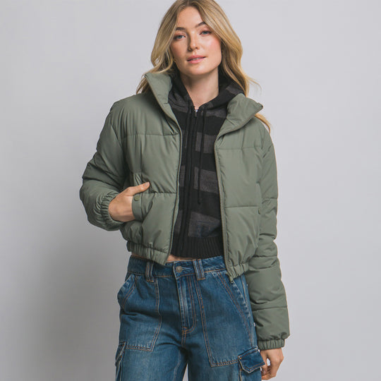 Chaqueta Acolchada Crop para Mujer