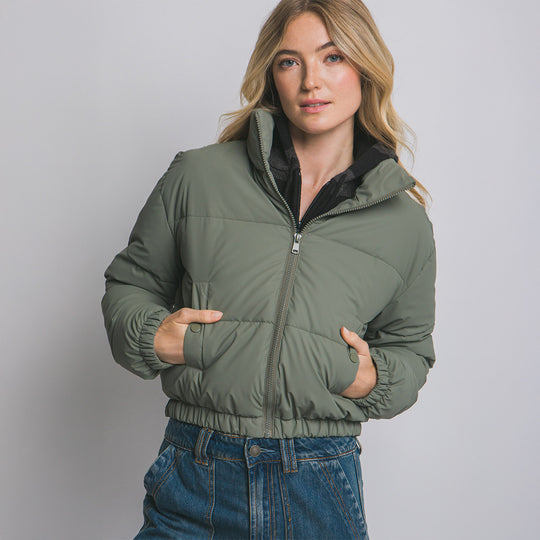 Chaqueta Acolchada Crop para Mujer