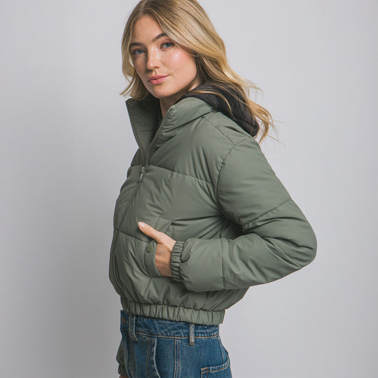 Chaqueta Acolchada Crop para Mujer