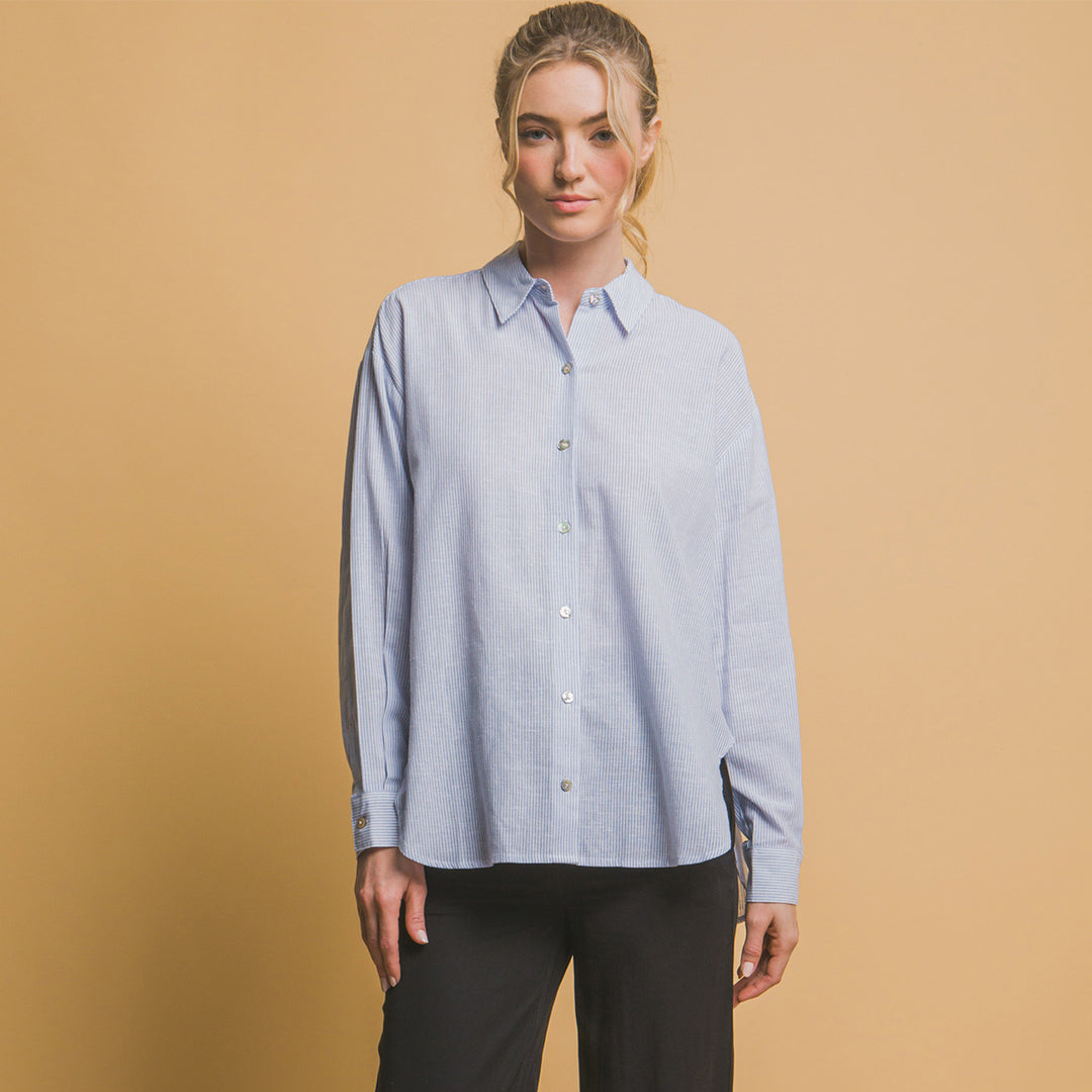 Camisa Overzise Sin Bolsillos