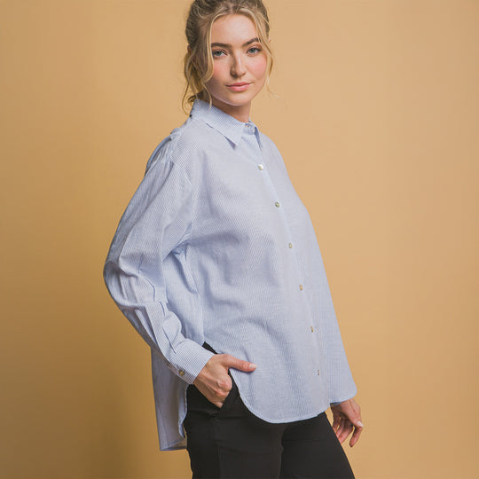 Camisa Overzise Sin Bolsillos