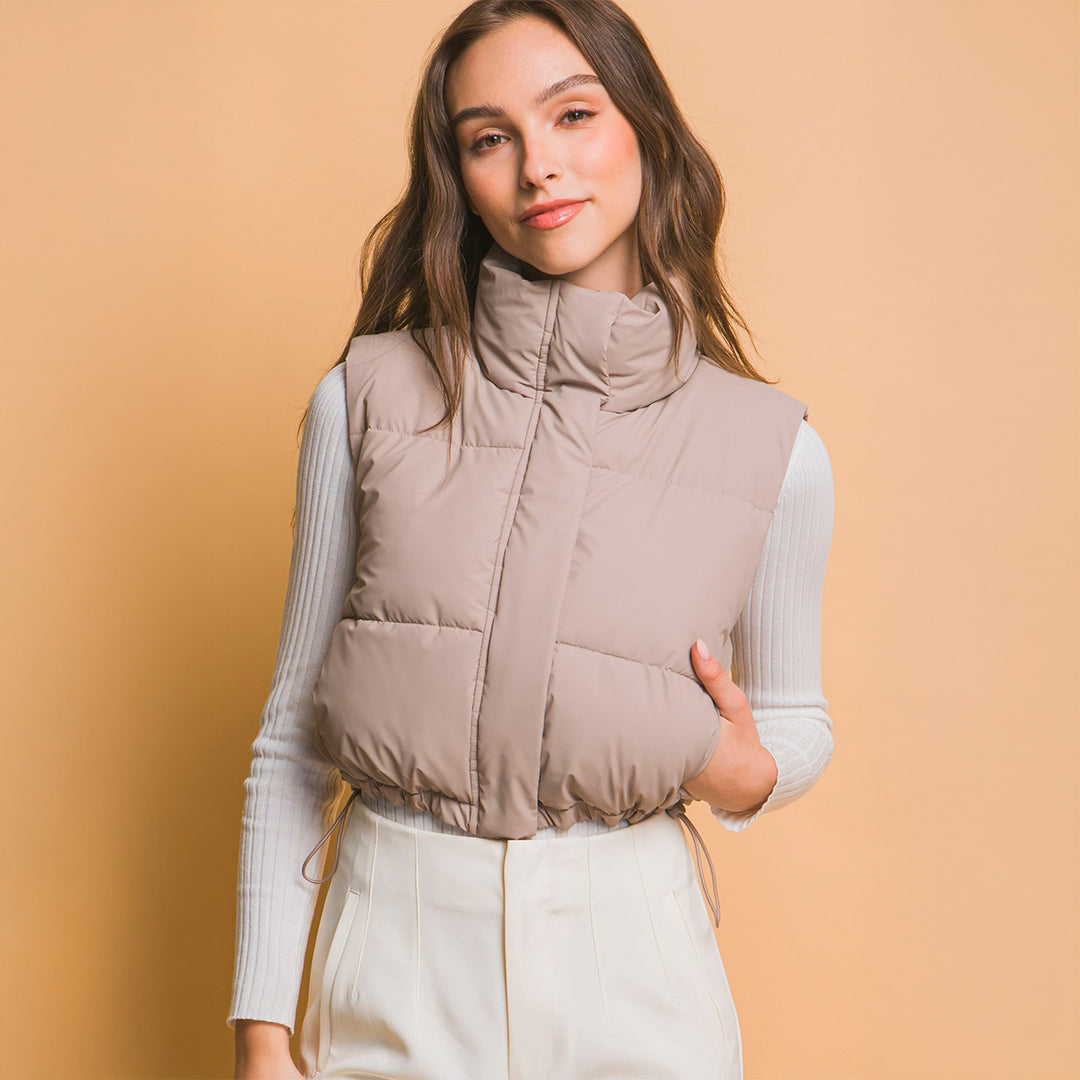 Chaleco Acolchado con Ajuste en Cintura