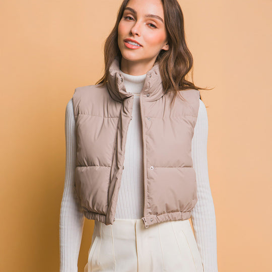 Chaleco Acolchado con Ajuste en Cintura