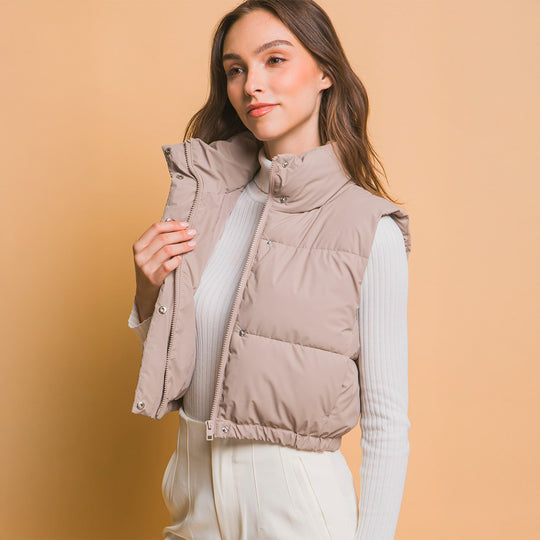 Chaleco Acolchado con Ajuste en Cintura