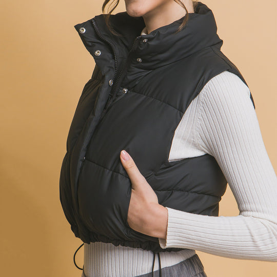 Chaleco Acolchado con Ajuste en Cintura