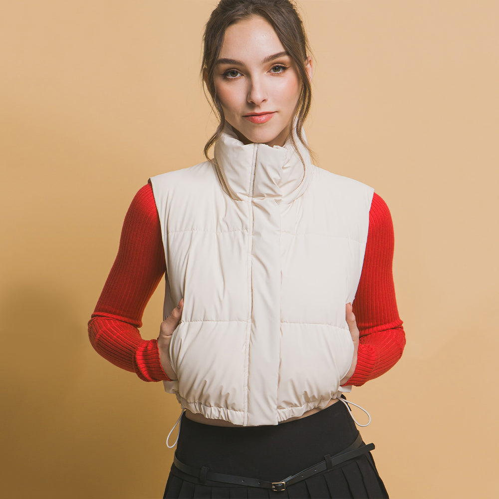 Chaleco Acolchado con Ajuste en Cintura