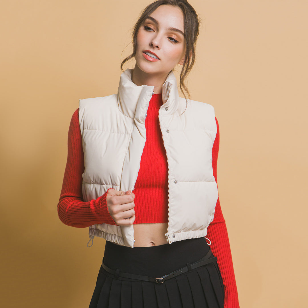Chaleco Acolchado con Ajuste en Cintura