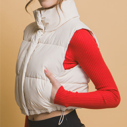 Chaleco Acolchado con Ajuste en Cintura