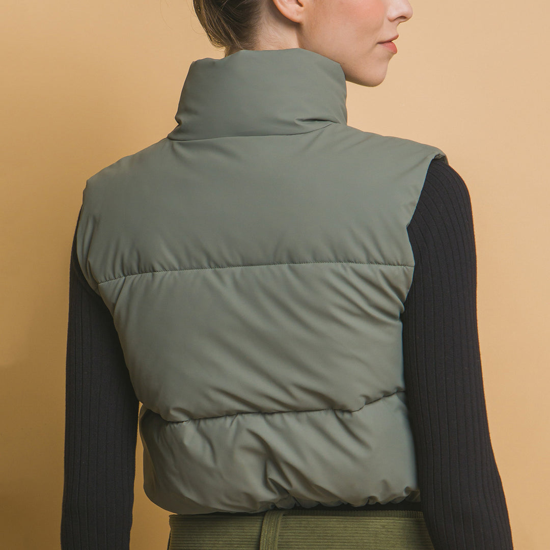 Chaleco Acolchado con Ajuste en Cintura