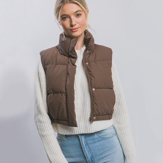 Chaleco Acolchado con Ajuste en Cintura