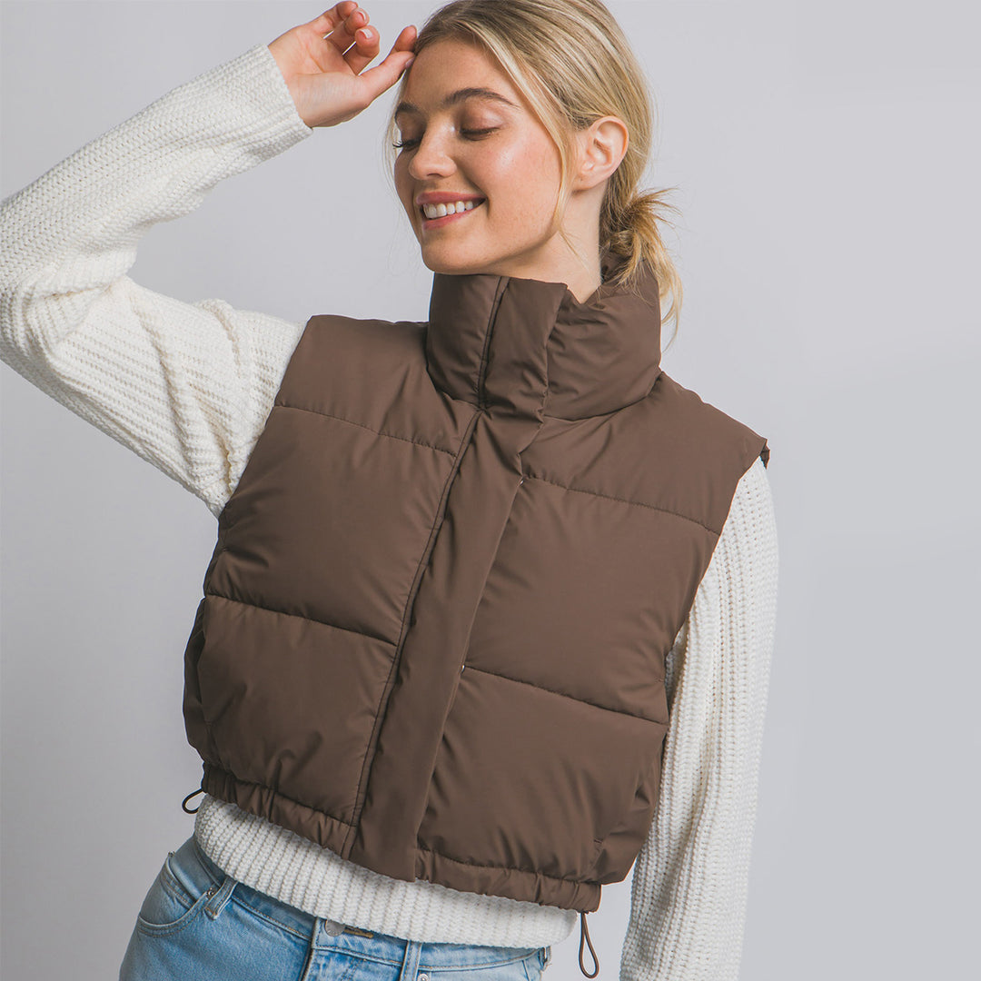 Chaleco Acolchado con Ajuste en Cintura