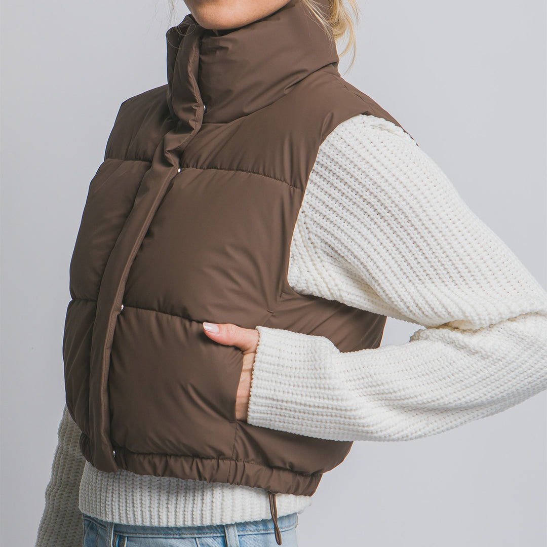 Chaleco Acolchado con Ajuste en Cintura