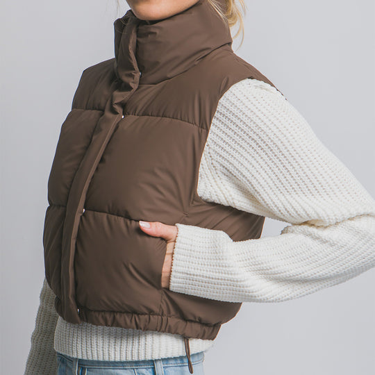 Chaleco Acolchado con Ajuste en Cintura