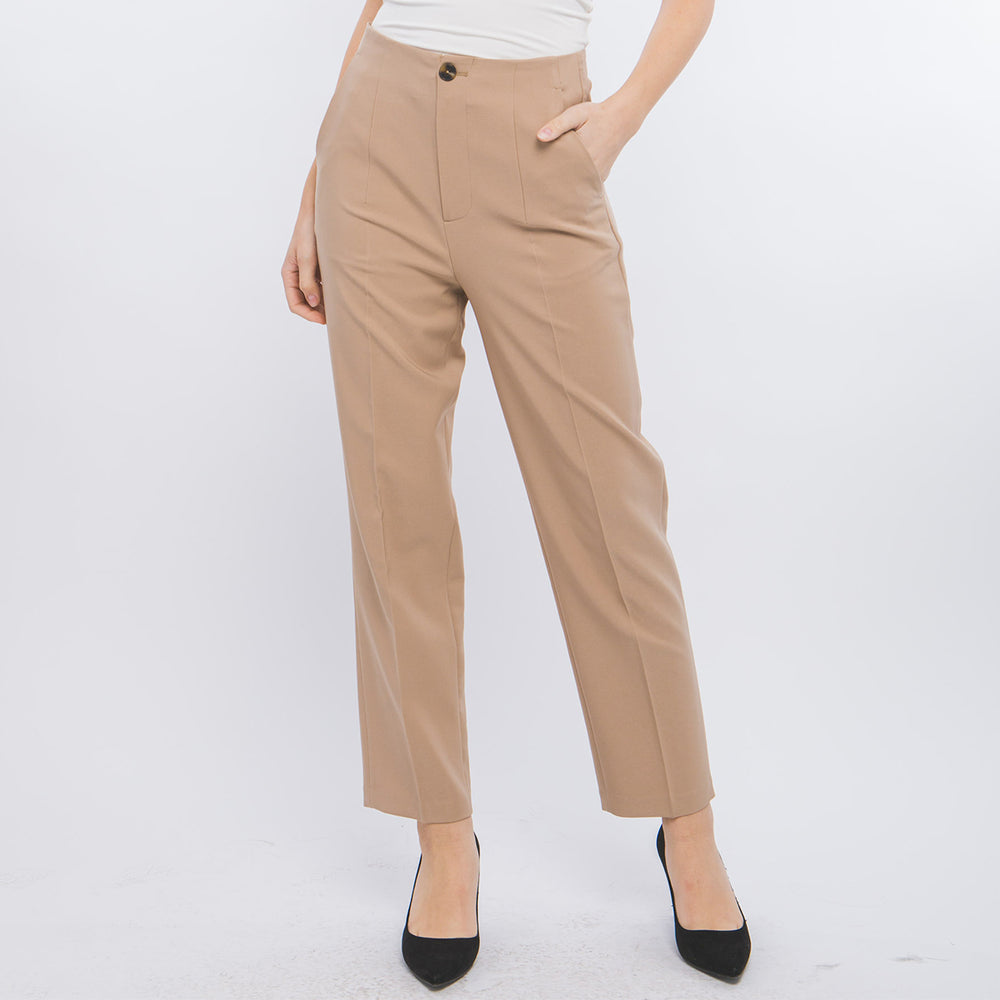 Pantalón de Vestir Mujer - Corte Recto y Tiro Alto