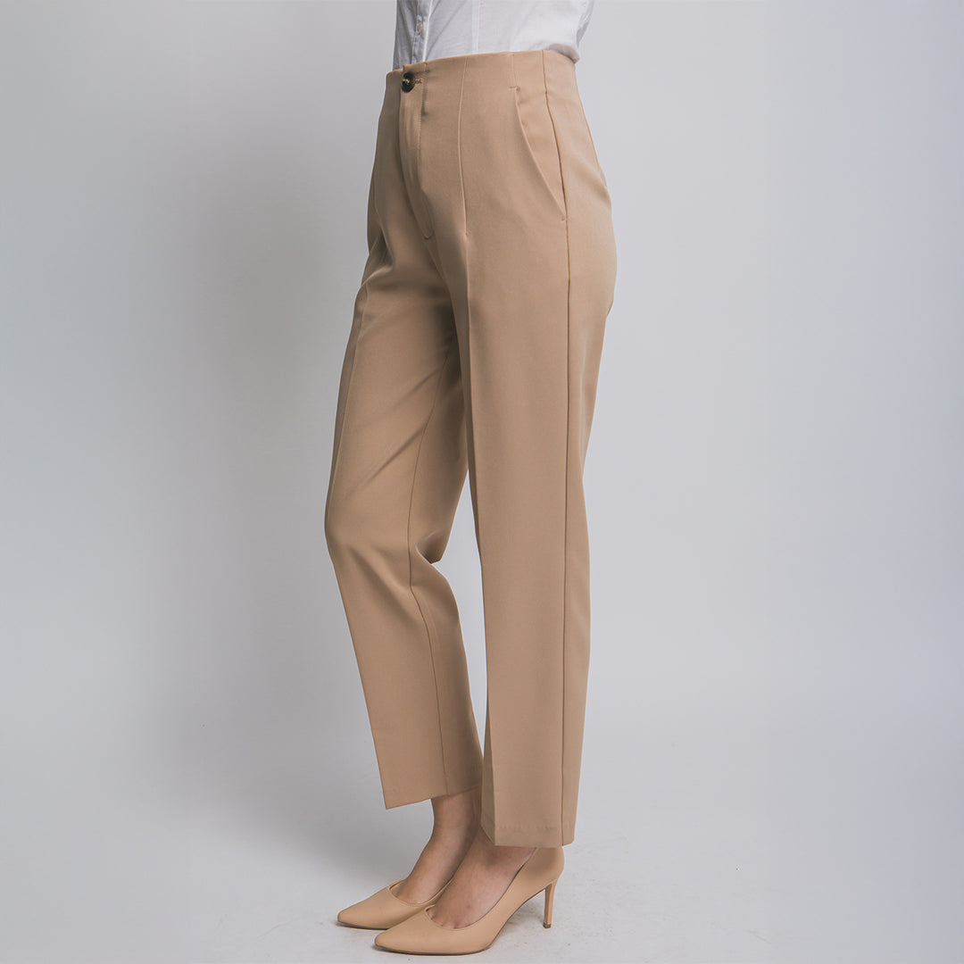 Pantalón de Vestir Mujer - Corte Recto y Tiro Alto