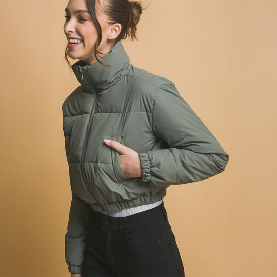 Chaqueta Puffer con Cierre para Mujer
