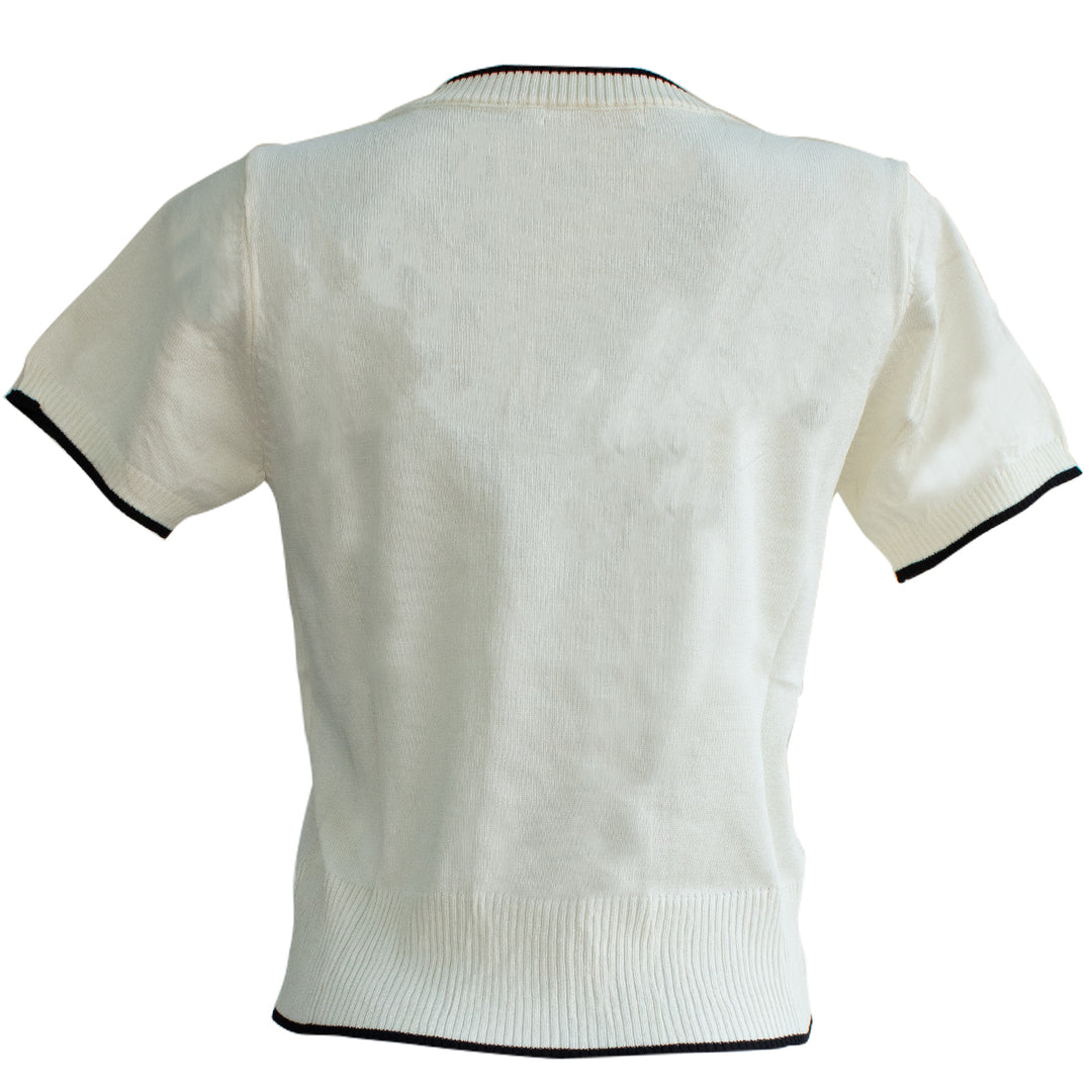 Blusa de Punto -con Flores Bordadas
