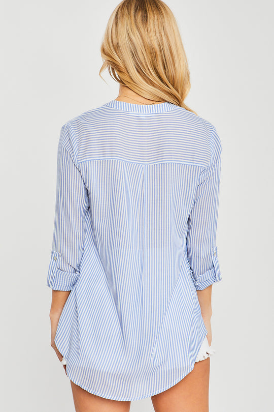 Camisa manga 3/4 oversize primavera para mujer