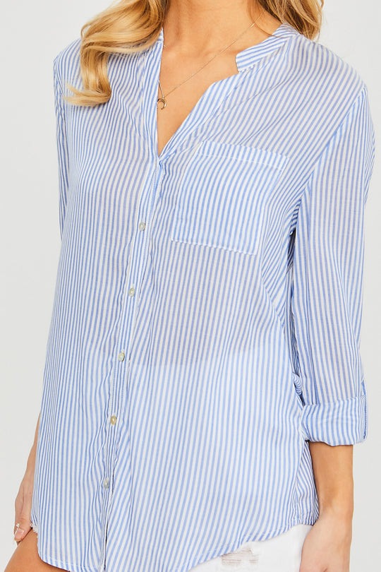Camisa manga 3/4 oversize primavera para mujer