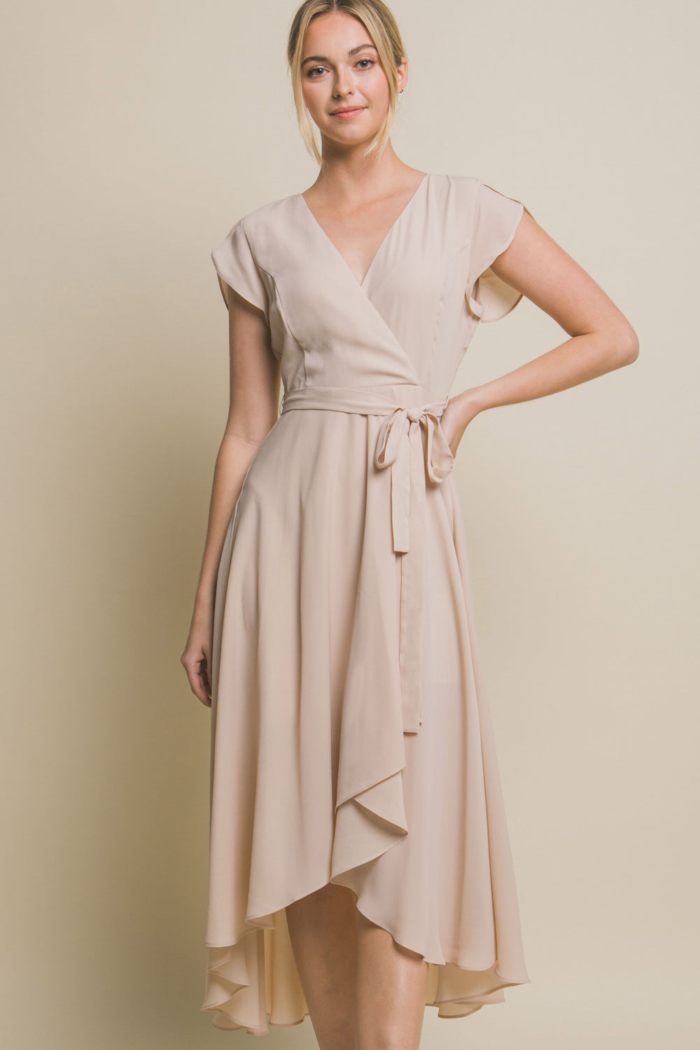 Maxi Dress Largo Escote V Lino Para Mujer