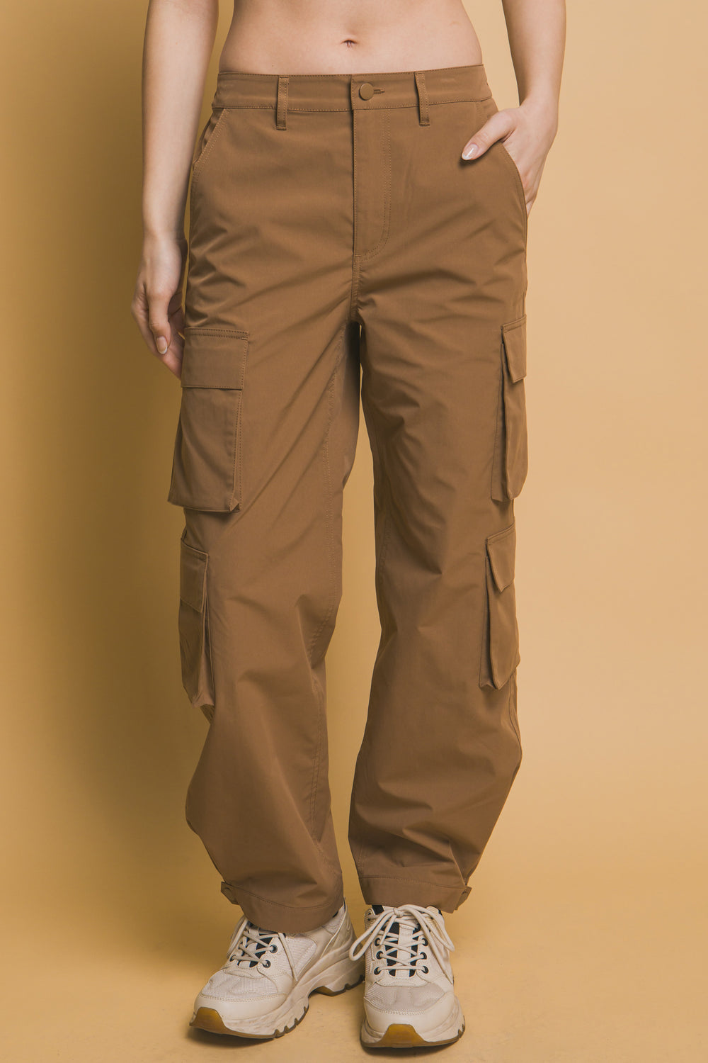 Pantalones Cargo recto Multibolsillos Casual Para Mujer