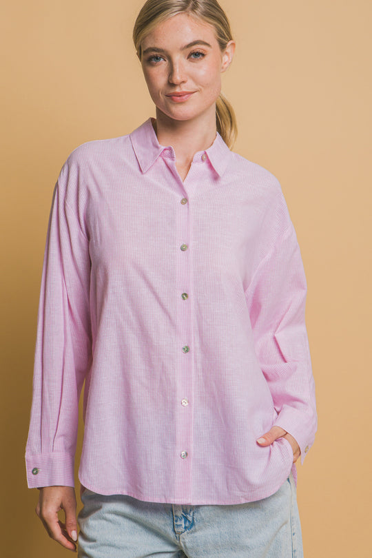 Camisa Overzise Sin Bolsillos