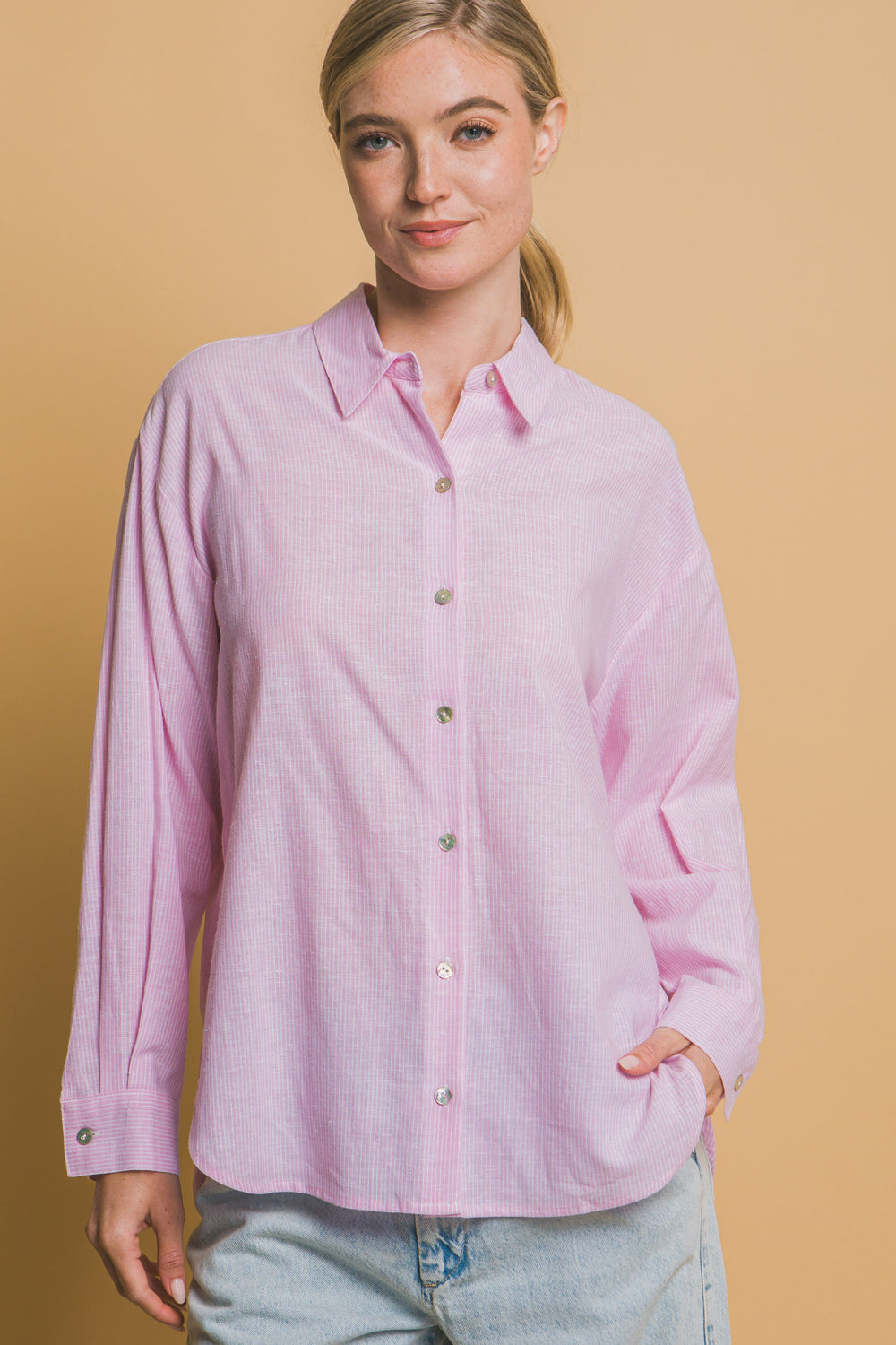 Camisa Overzise Sin Bolsillos
