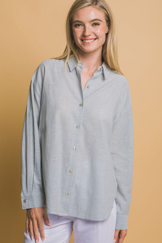 Camisa Overzise Sin Bolsillos