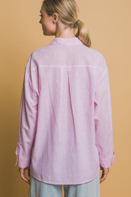 Camisa Overzise Sin Bolsillos