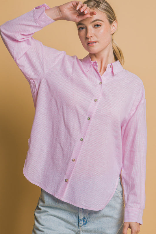 Camisa Overzise Sin Bolsillos