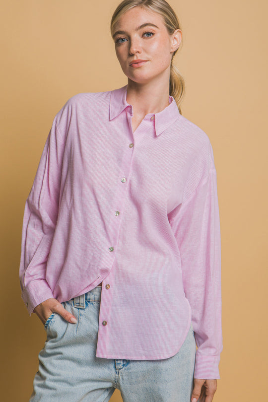 Camisa Overzise Sin Bolsillos