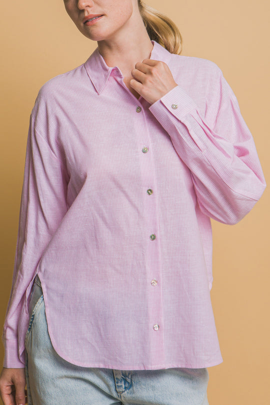 Camisa Overzise Sin Bolsillos