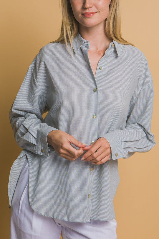 Camisa Overzise Sin Bolsillos