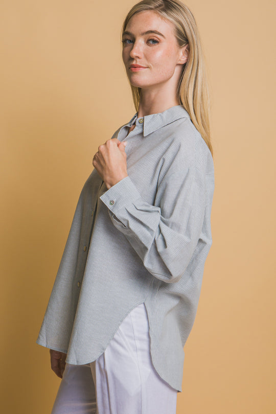 Camisa Overzise Sin Bolsillos