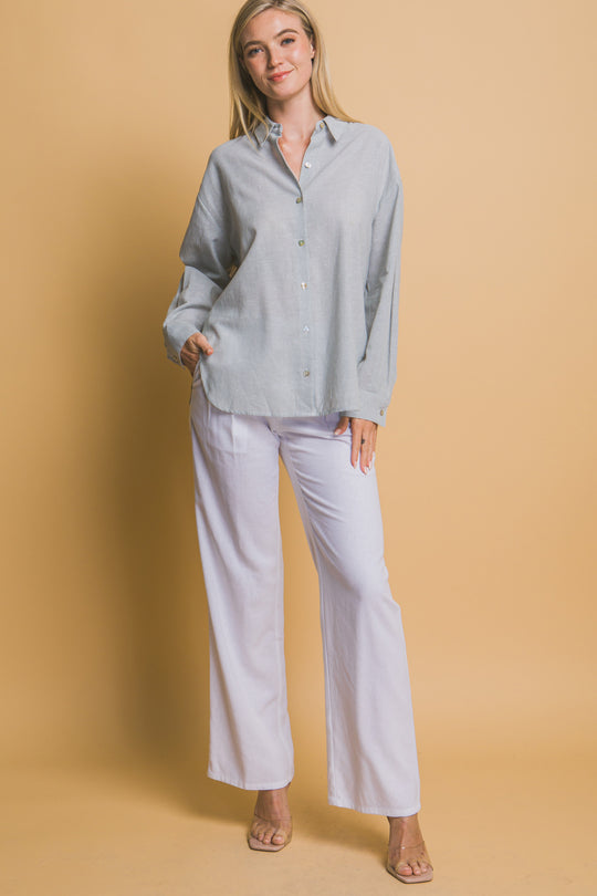 Camisa Overzise Sin Bolsillos