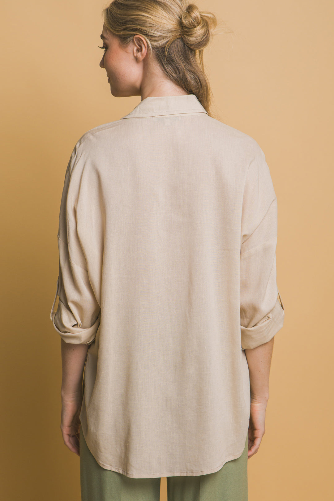 Blusa Overzise Con Bolsillos en Frente