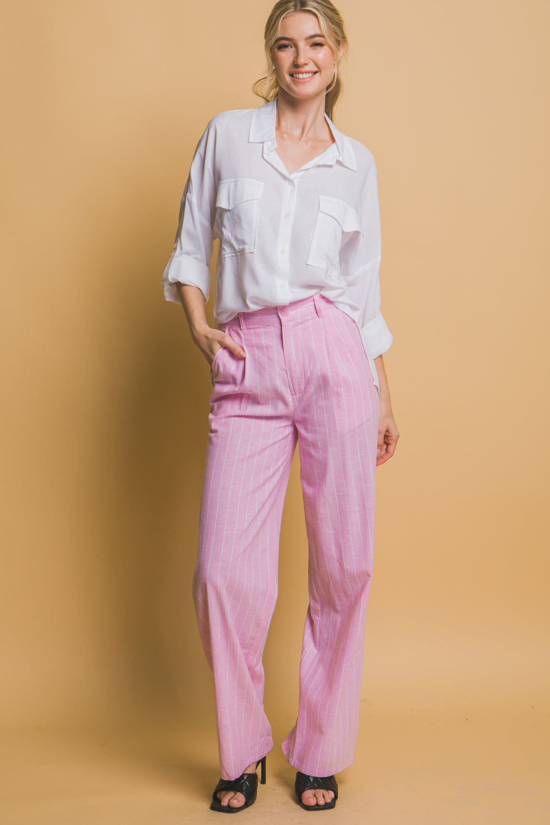 Blusa Overzise Con Bolsillos en Frente